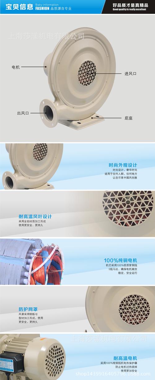 550w 220v铁壳鼓风机 中压离心式风机 工厂车间通风鼓风排气风机